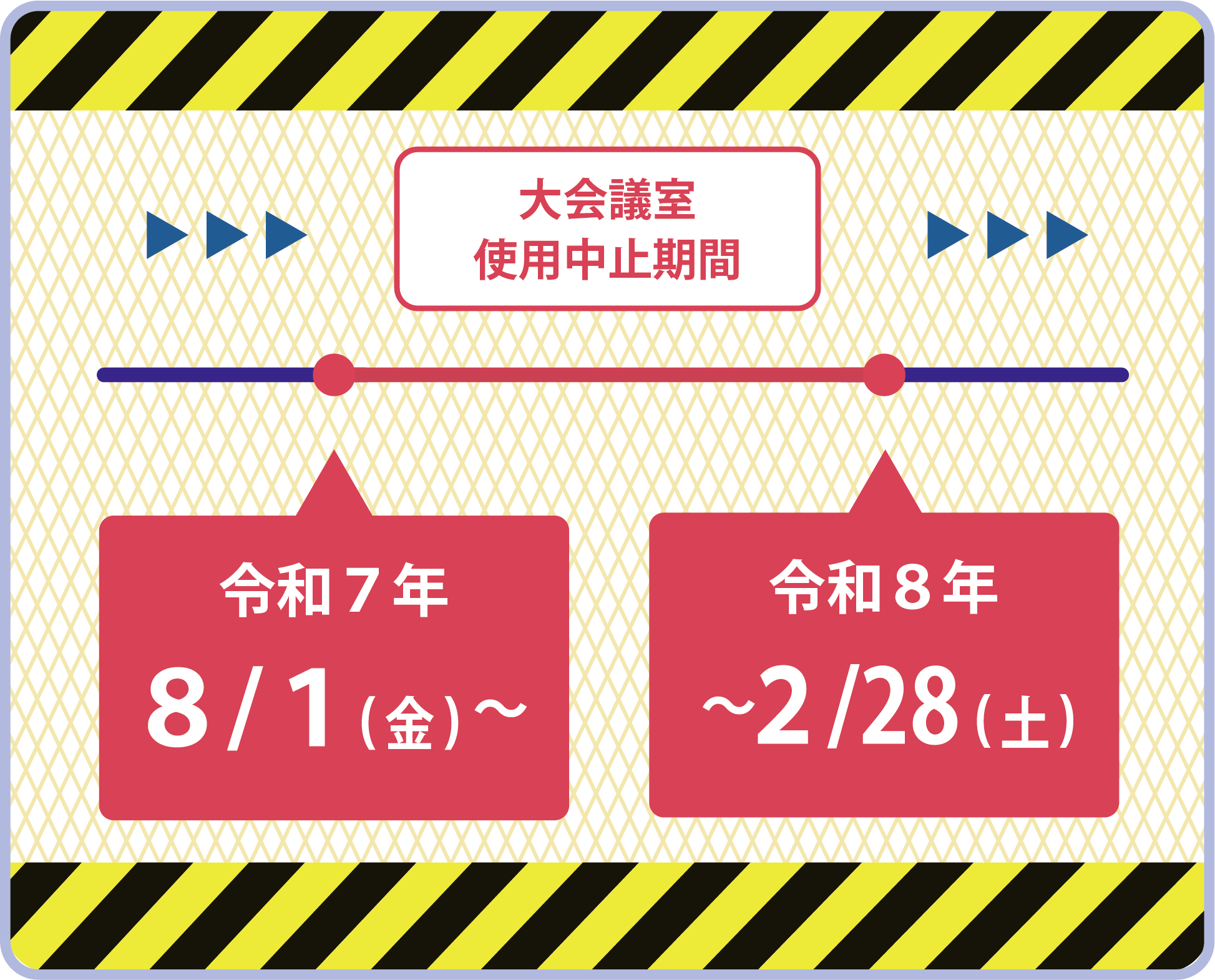 大会議室の使用中止期間